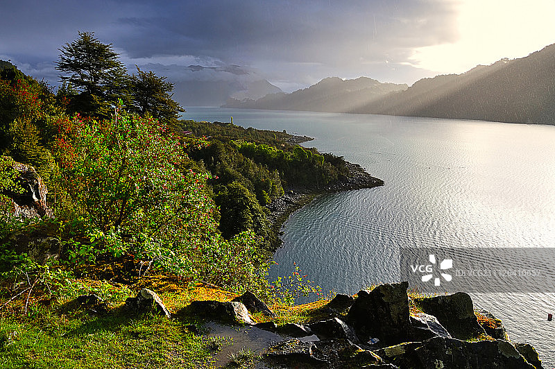 智利峡湾日落 - 巴塔哥尼亚（智利）图片素材