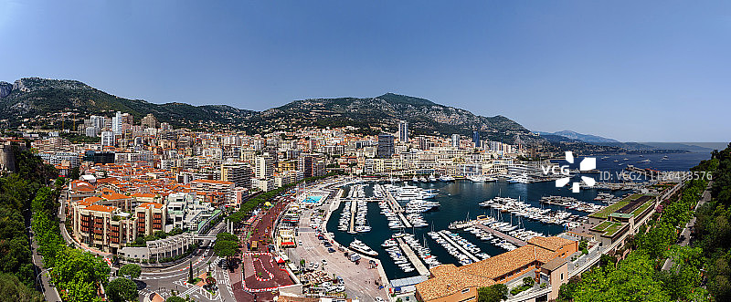 摩纳哥全景鸟瞰，商业和旅游概念图片素材