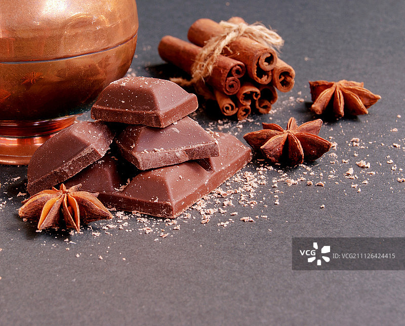 肉桂香料巧克力图片素材