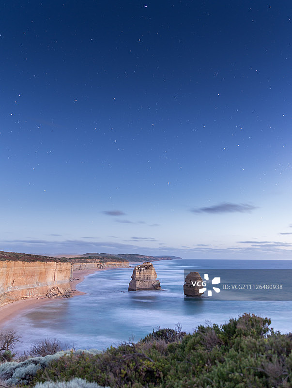 澳大利亚十二使徒岩上的星星图片素材