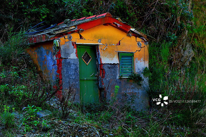 疯狂的房子-五渔村-韦尔纳扎-意大利图片素材