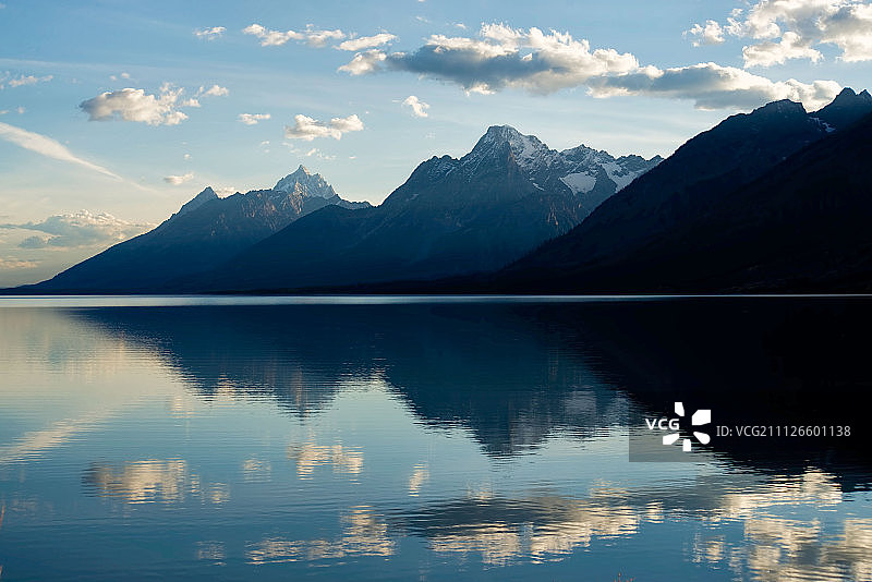 午后杰克逊湖图片素材