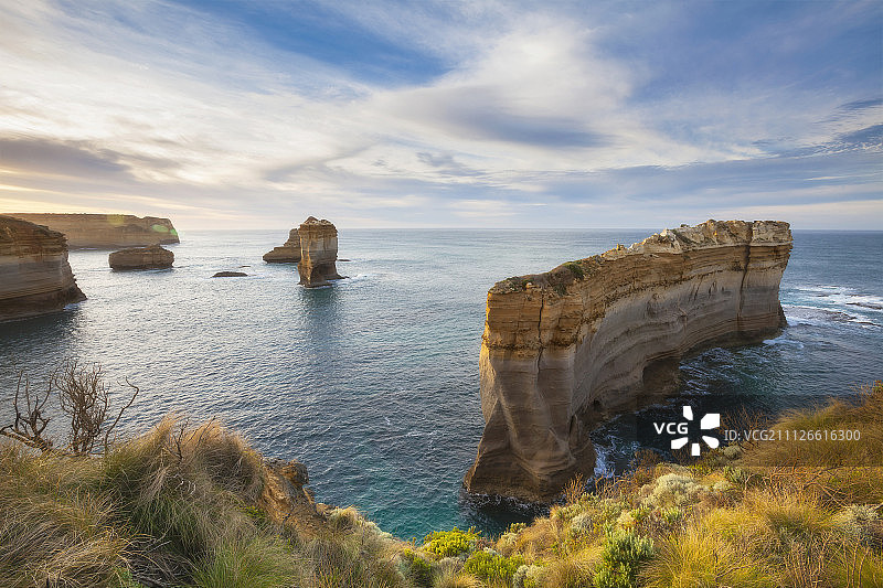 观看日出，十二使徒岩，大洋路图片素材