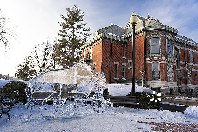 乳齿象冰雕图片素材