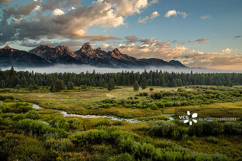 大提顿日出图片素材