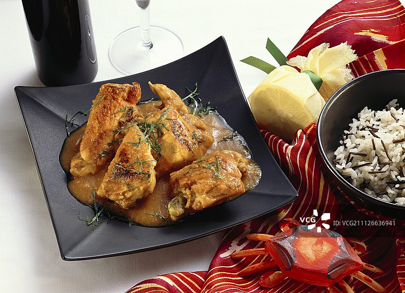 克里奥尔鸡肉烩野米图片素材