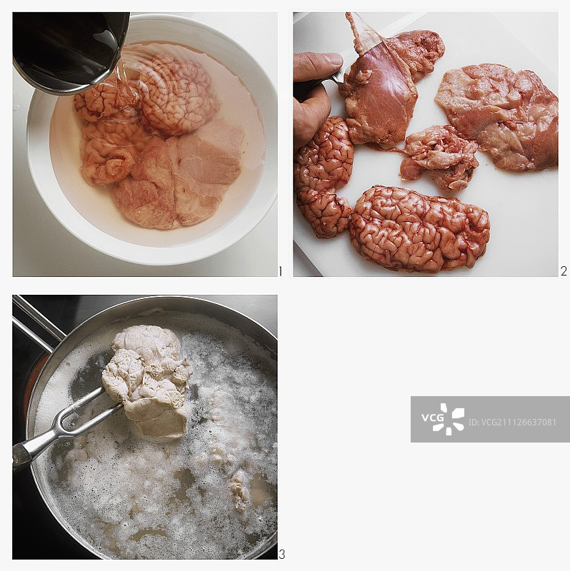 准备甜面包和脑髓图片素材