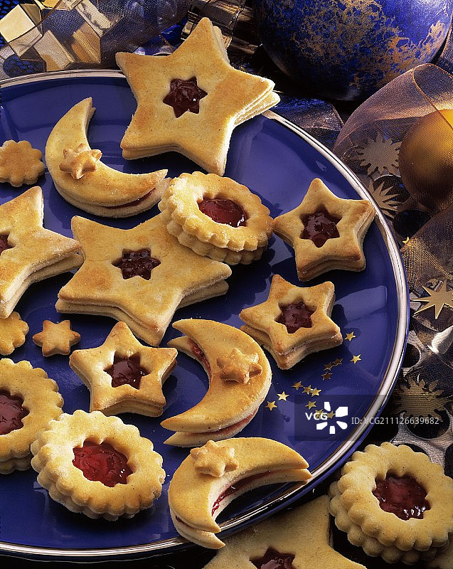 红醋栗果酱夹心饼干图片素材