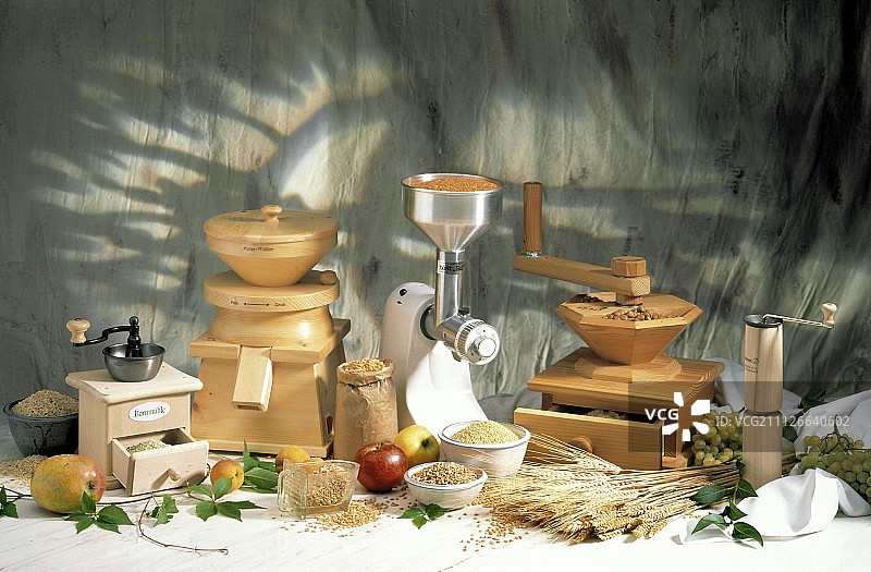 带谷物的各种谷物磨坊图片素材