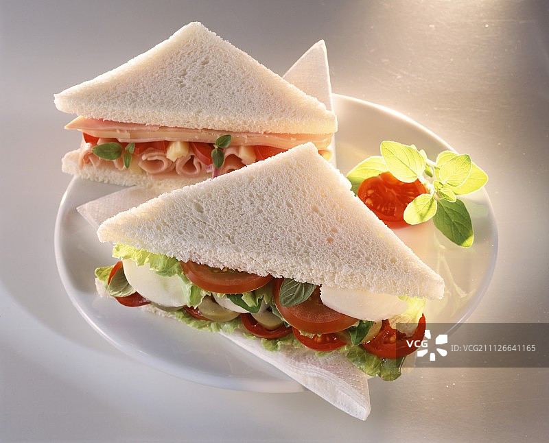意大利威尼托的三角形三明治图片素材