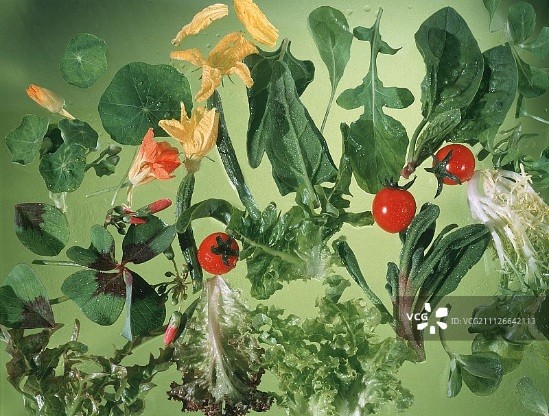 什锦新鲜沙拉食材图片素材