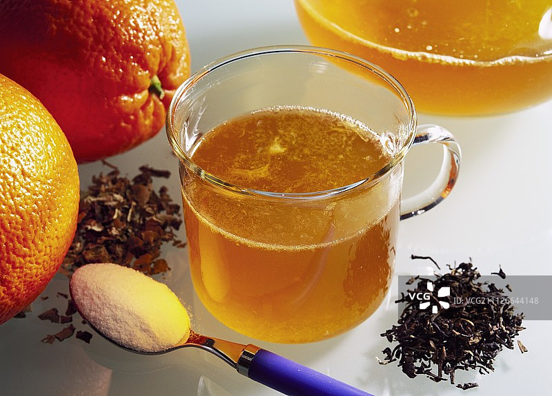 保健茶（含黑莓叶、氯化钾、橙子）图片素材