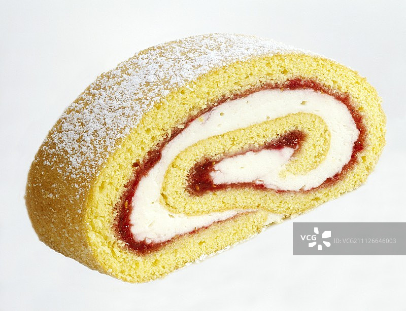 柠檬奶油果酱夹心海绵蛋糕卷图片素材