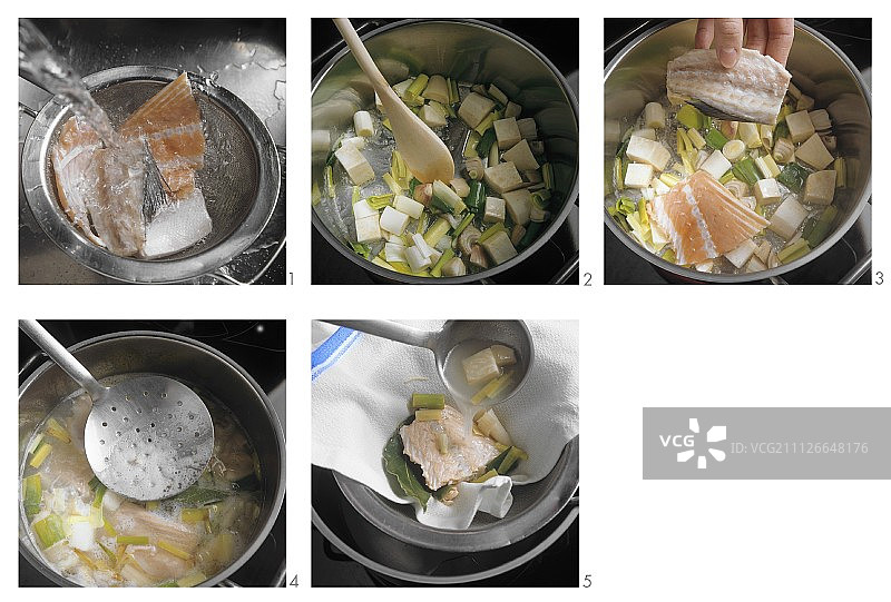 准备鱼汤原料图片素材