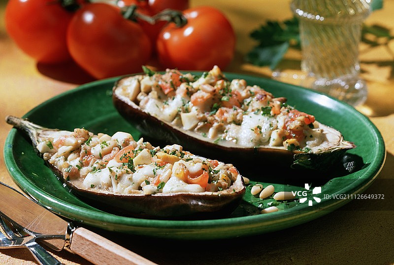 酿茄子和焗烤茄子图片素材