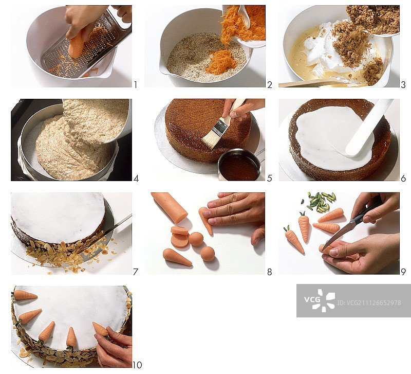 制作胡萝卜蛋糕图片素材