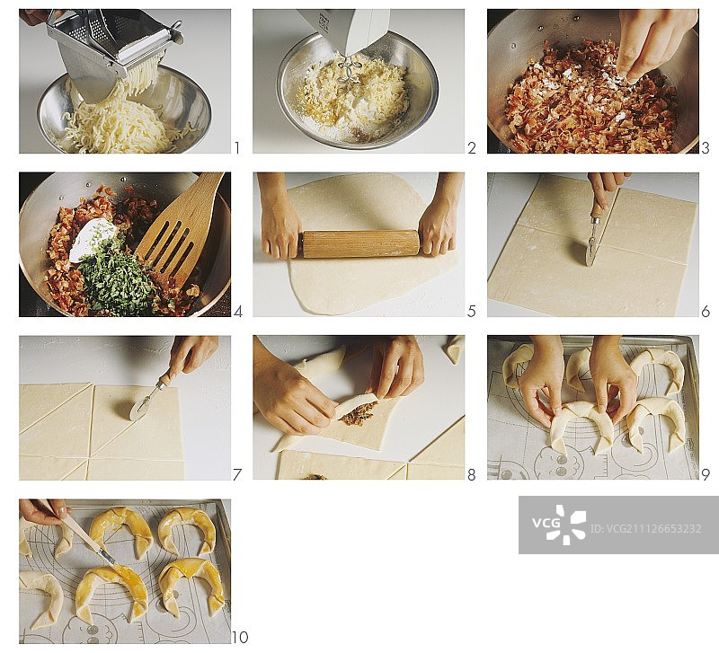 制作火腿可颂图片素材