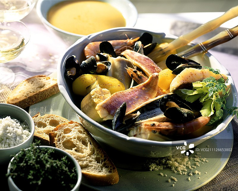 法式海鲜汤图片素材