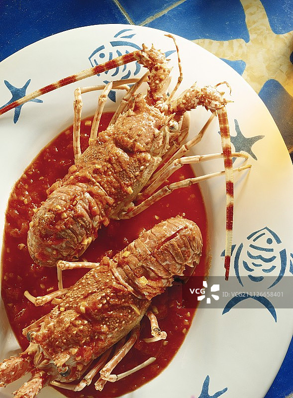 香辣番茄酱焗小龙虾图片素材