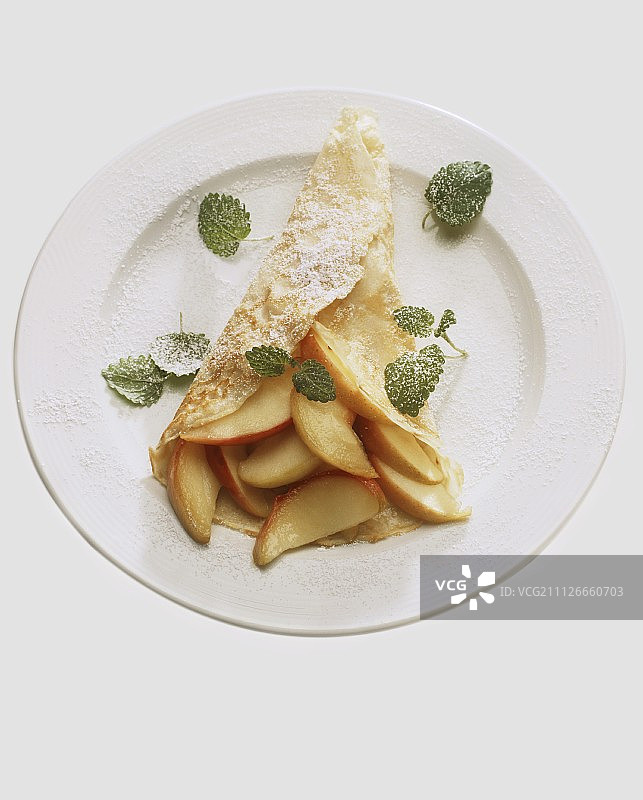 苹果白兰地可丽饼图片素材