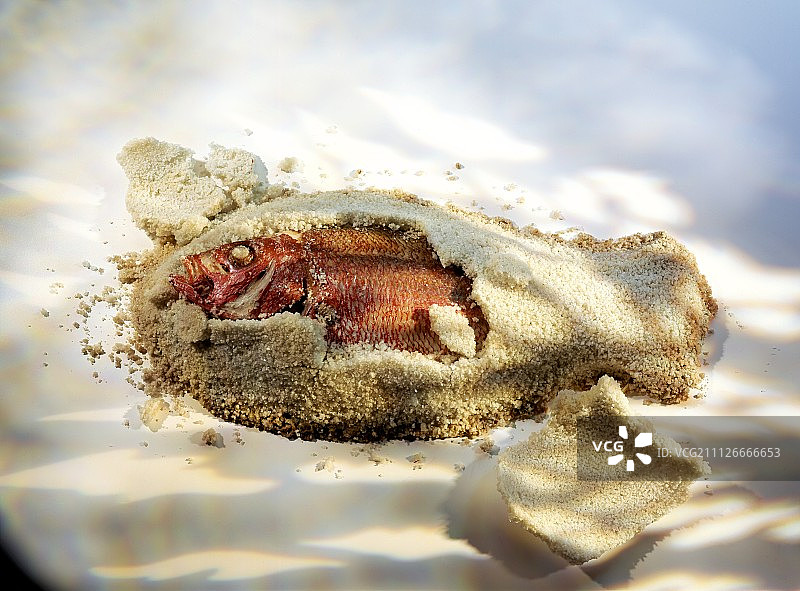 盐壳烤鲷鱼图片素材