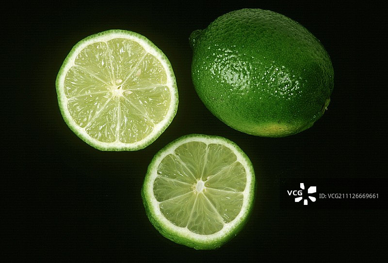 青柠切片和整个青柠图片素材