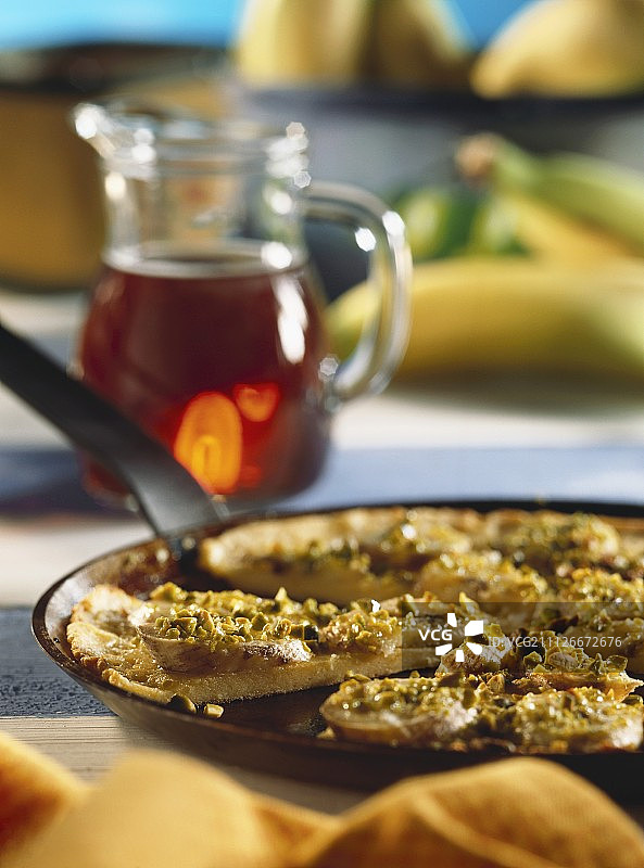 开心果香蕉薄煎饼图片素材