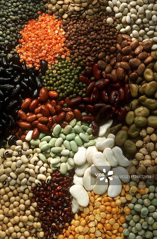 豌豆、小扁豆、菜豆的各种类型（细节）图片素材