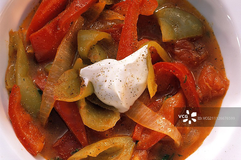 匈牙利莱乔配酸奶油图片素材