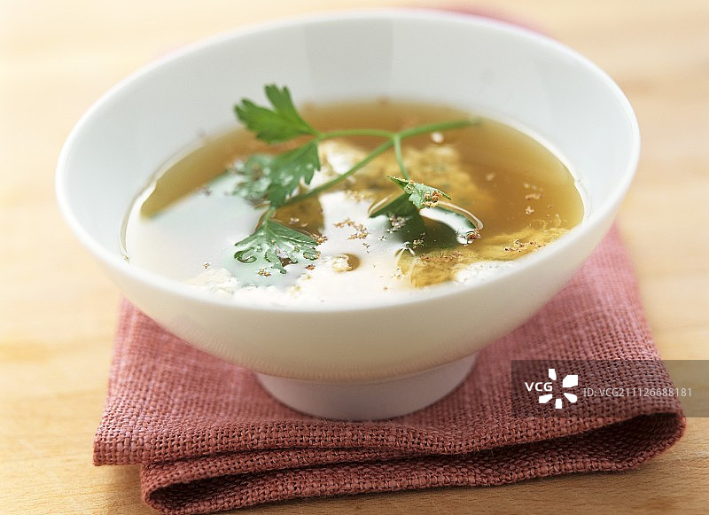 蔬菜鸡蛋汤和香菜图片素材