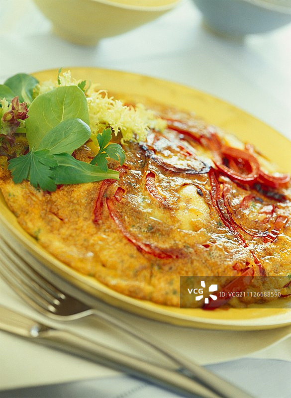 搭配红椒条的玉米饼图片素材