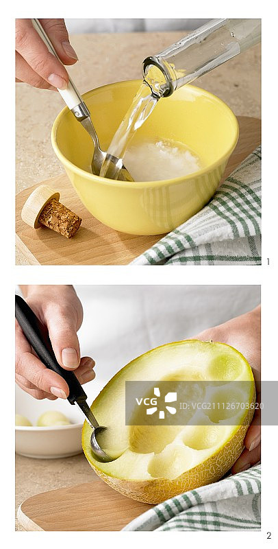 准备蜜瓜用于腌制图片素材