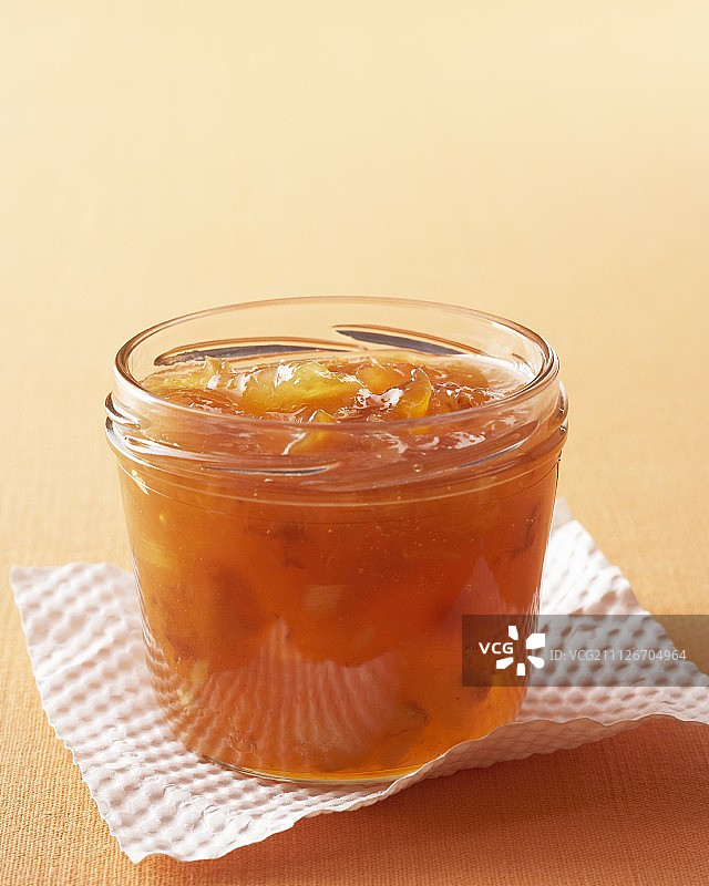 桃子、菠萝和生姜果酱图片素材