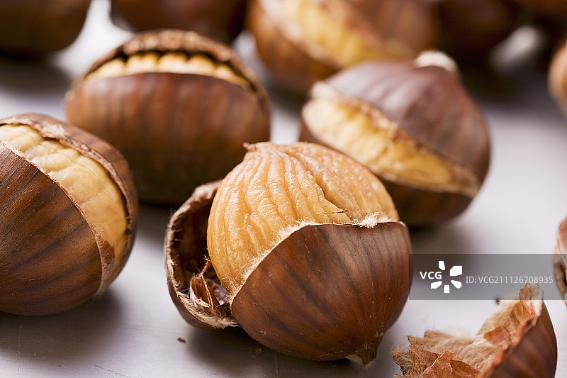烤栗子图片素材