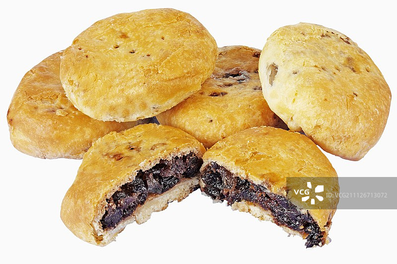 英格兰兰开夏郡埃克尔斯蛋糕（含醋栗馅的酥皮点心）图片素材