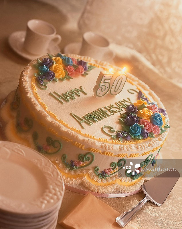 50周年纪念蛋糕图片素材