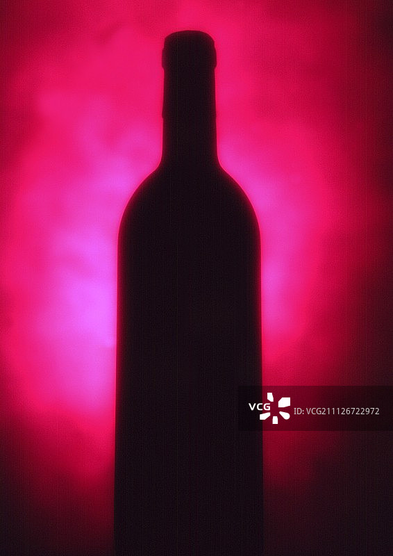 葡萄酒瓶剪影图片素材