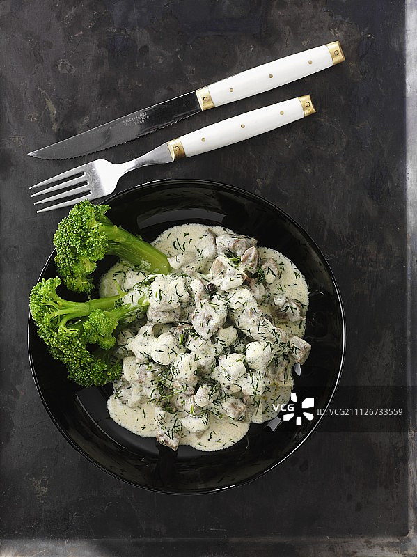 莳萝酱西兰花烩羊肉图片素材