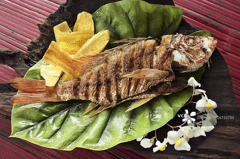 烤红鲷鱼图片素材