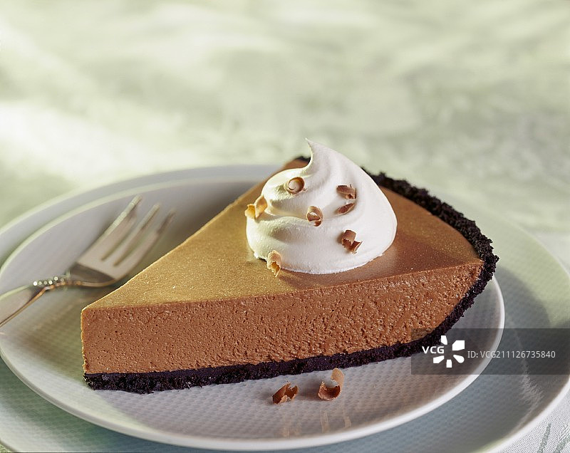 奶油巧克力派切片图片素材