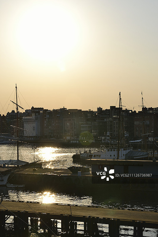 奥斯陆港日落图片素材