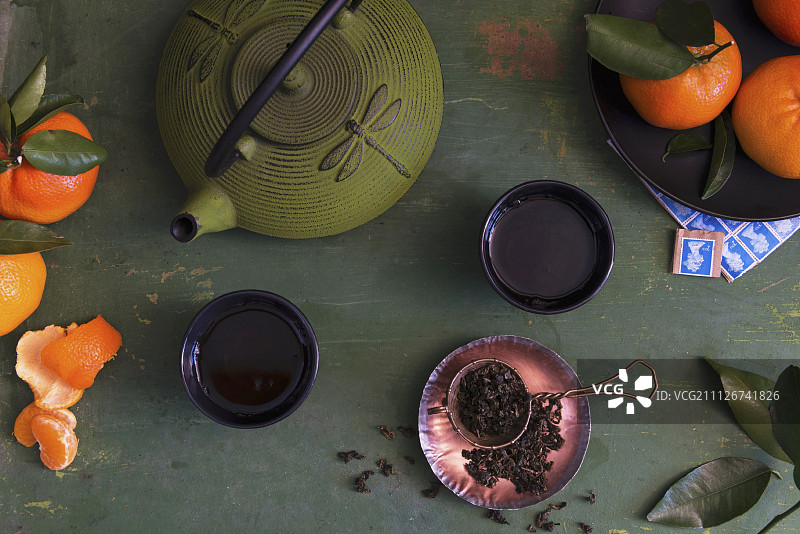 绿茶组合静物图片素材