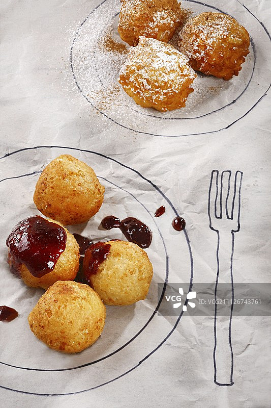 夸克甜甜圈和苹果甜甜圈图片素材