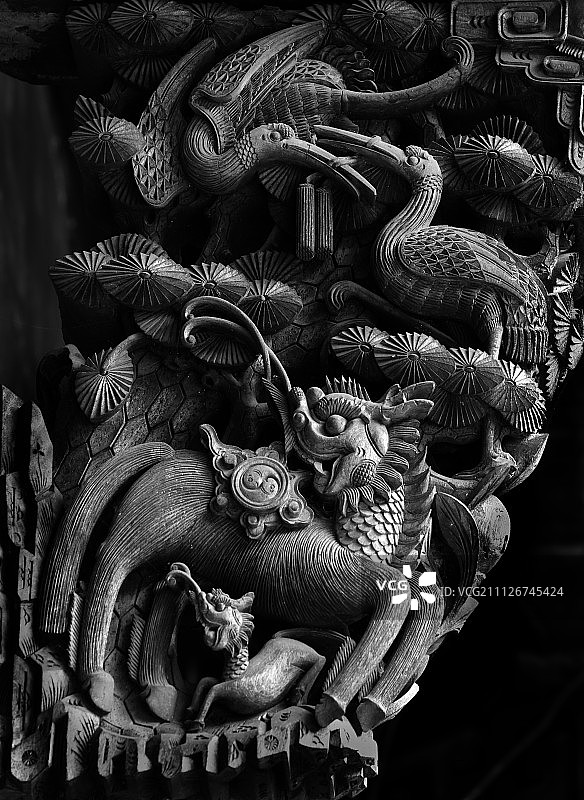 建筑木雕图片素材