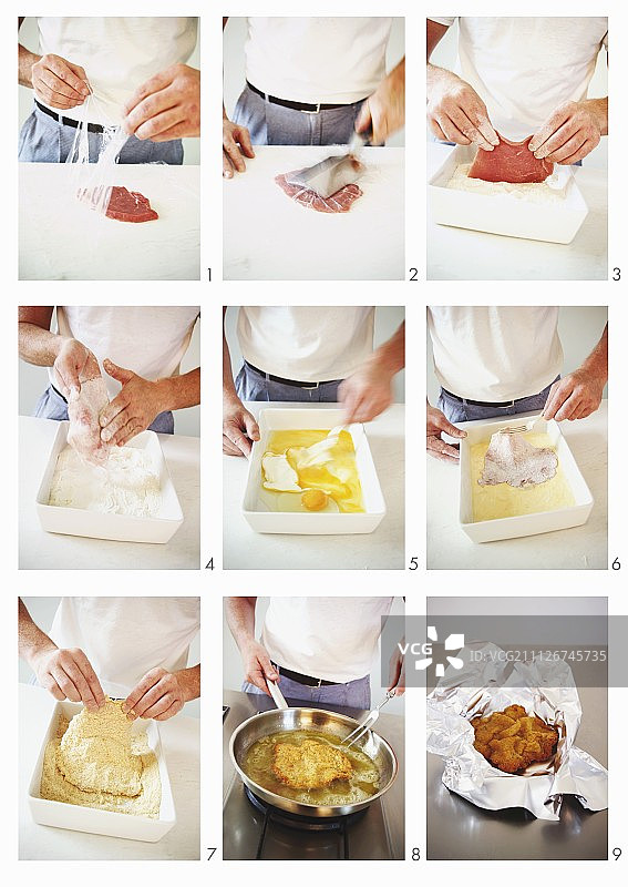 制作维也纳炸肉排图片素材