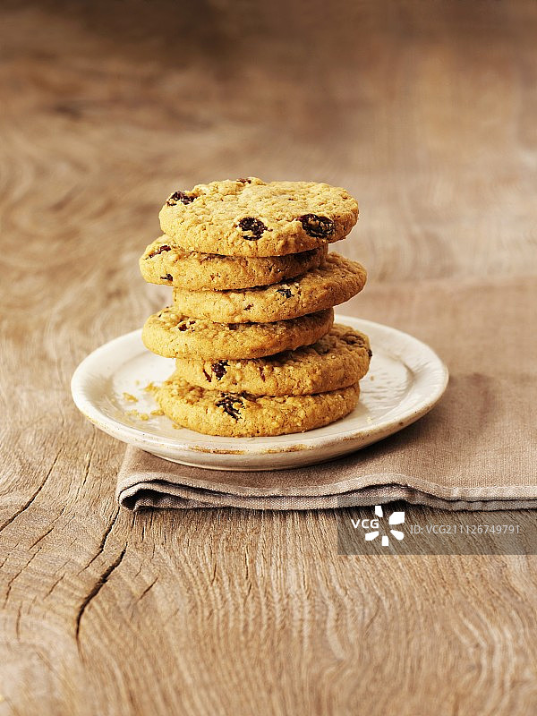 一堆葡萄干饼干图片素材