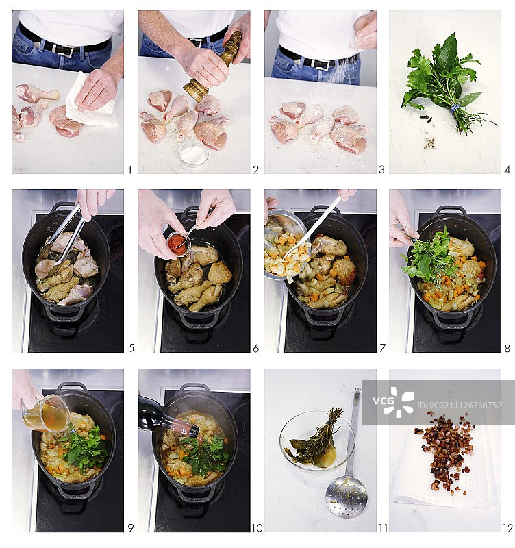 正在制作的红酒炖鸡图片素材