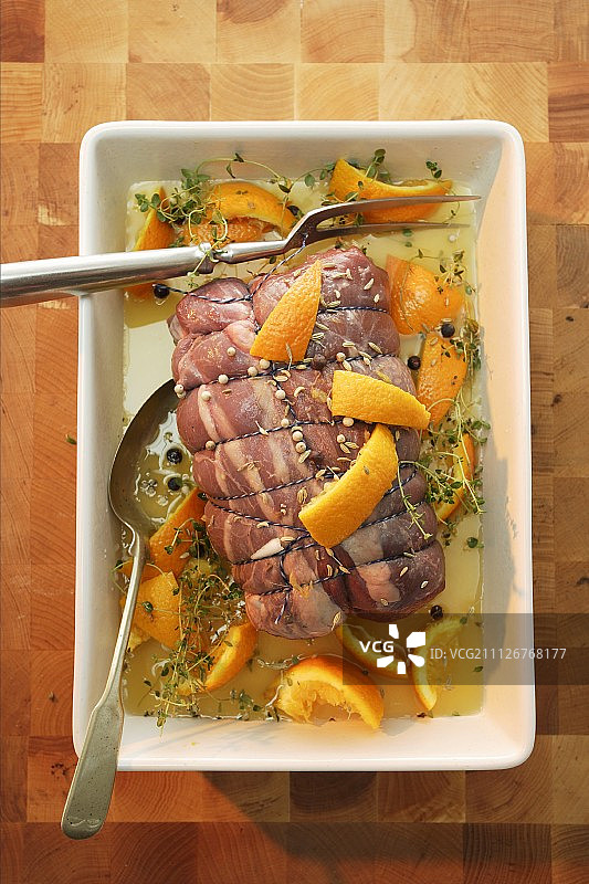 橙角腌鹿腿图片素材
