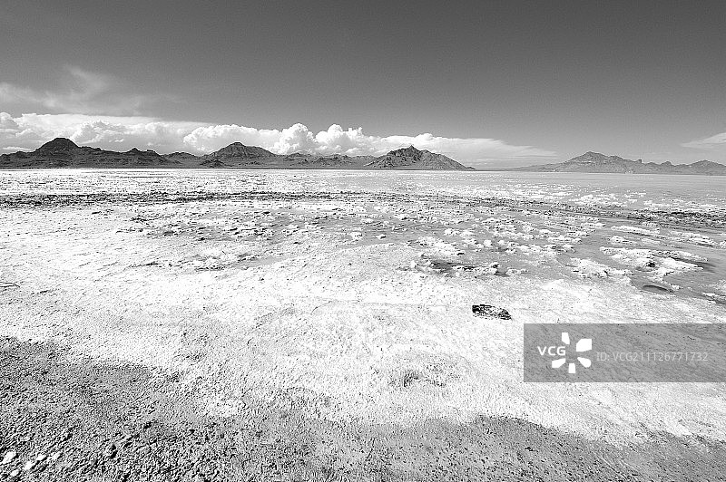博纳维尔盐滩黑白照图片素材