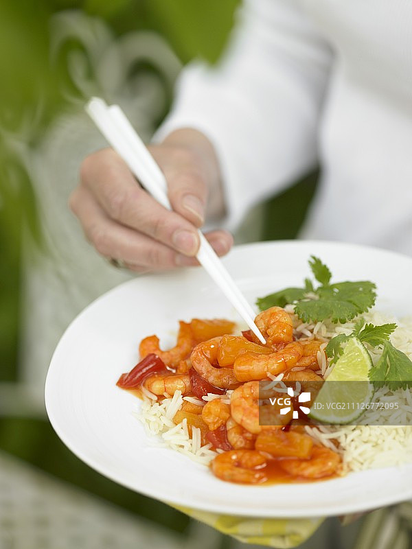 米饭酸甜虾图片素材